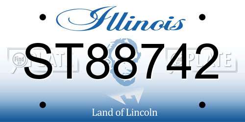 ST88742 Illinois License Plate