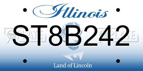 ST8B242 Illinois License Plate