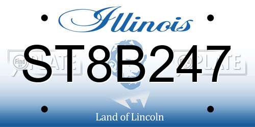 ST8B247 Illinois License Plate
