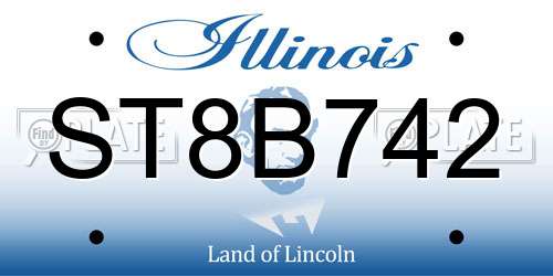 ST8B742 Illinois License Plate