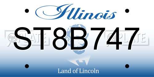 ST8B747 Illinois License Plate