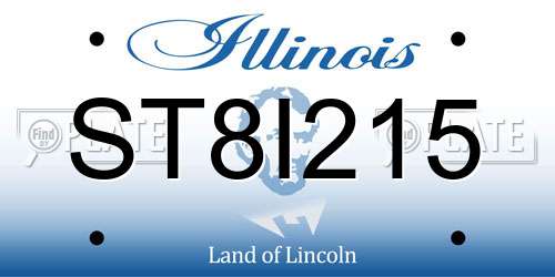 ST8I215 Illinois License Plate