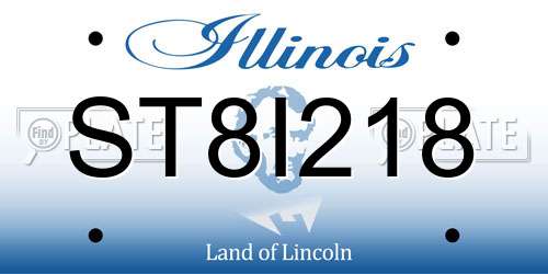 ST8I218 Illinois License Plate