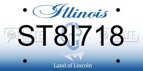 ST8I718 Illinois License Plate