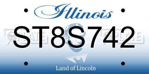 ST8S742 Illinois License Plate