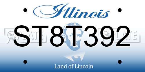 ST8T392 Illinois License Plate