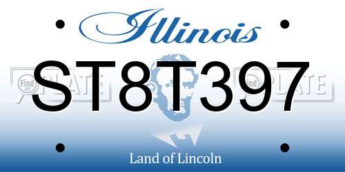 ST8T397 Illinois License Plate