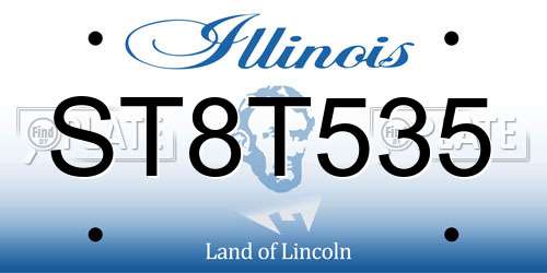 ST8T535 Illinois License Plate