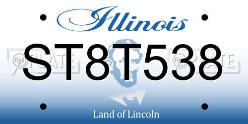 ST8T538 Illinois License Plate