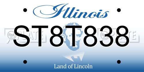 ST8T838 Illinois License Plate