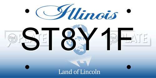 ST8Y1F Illinois License Plate