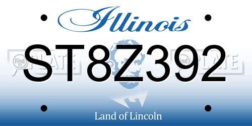ST8Z392 Illinois License Plate