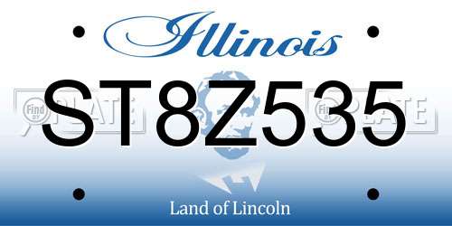 ST8Z535 Illinois License Plate