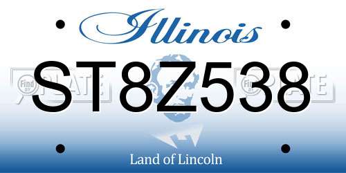ST8Z538 Illinois License Plate