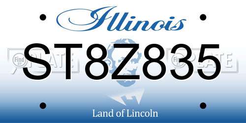 ST8Z835 Illinois License Plate