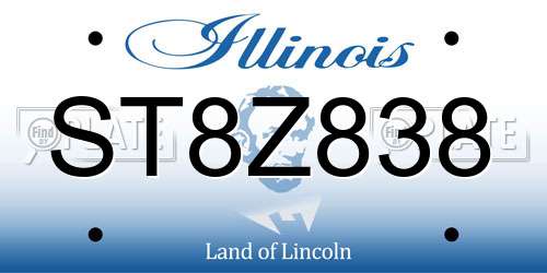 ST8Z838 Illinois License Plate