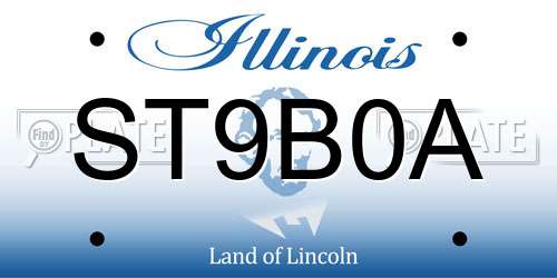 ST9B0A Illinois License Plate