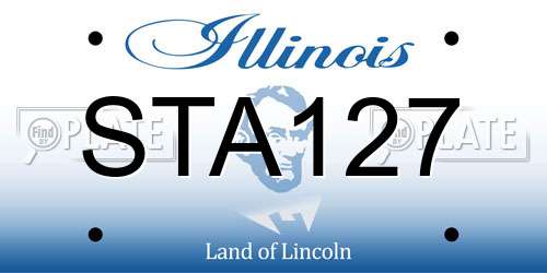 STA127 Illinois License Plate