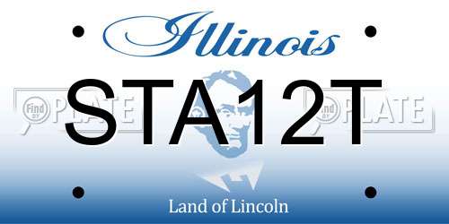STA12T Illinois License Plate
