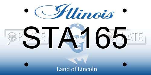 STA165 Illinois License Plate