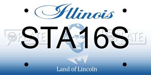 STA16S Illinois License Plate