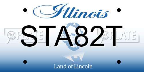 STA82T Illinois License Plate