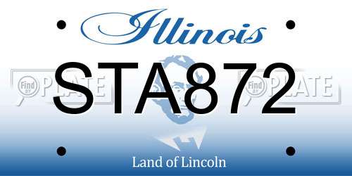 STA872 Illinois License Plate