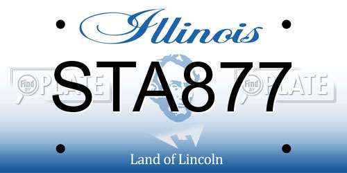 STA877 Illinois License Plate