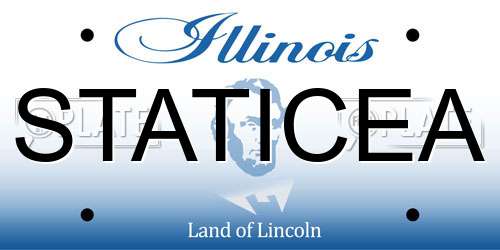 STATICEA Illinois License Plate