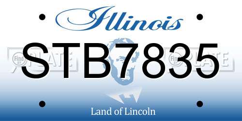 STB7835 Illinois License Plate