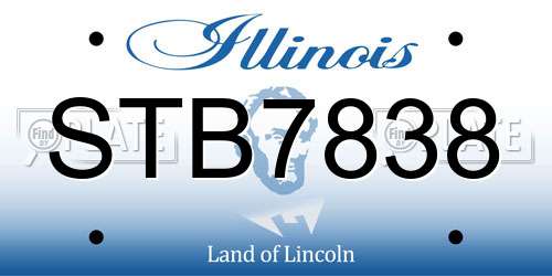 STB7838 Illinois License Plate