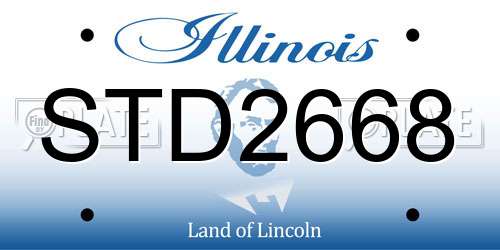 STD2668 Illinois License Plate