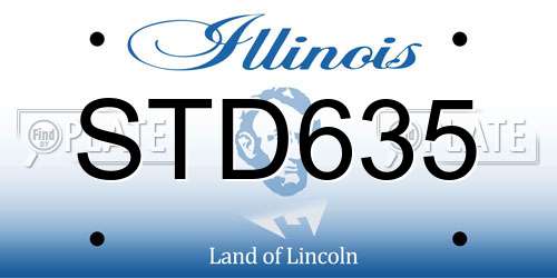 STD635 Illinois License Plate