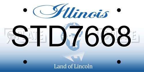 STD7668 Illinois License Plate