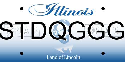 STDQGGG Illinois License Plate