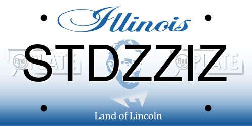 STDZZIZ Illinois License Plate