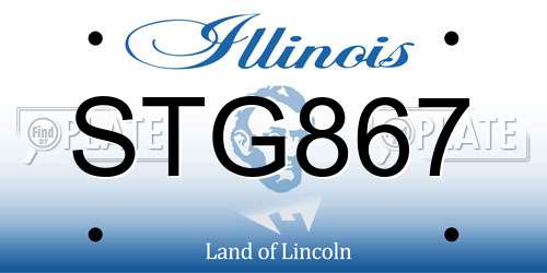 STG867 Illinois License Plate