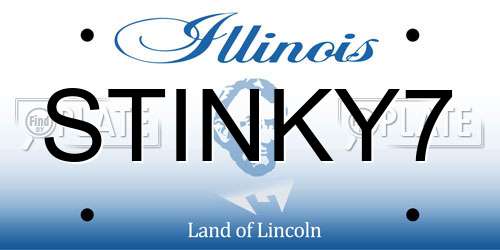 STINKY7 Illinois License Plate
