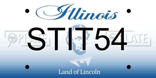 STIT54 Illinois License Plate