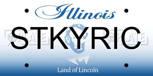 STKYRIC Illinois License Plate