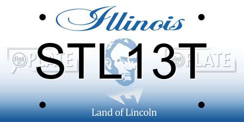 STL13T Illinois License Plate
