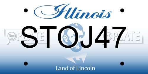 STOJ47 Illinois License Plate