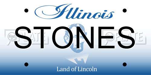 STONES Illinois License Plate
