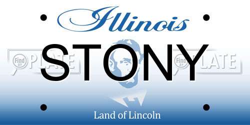 STONY Illinois License Plate