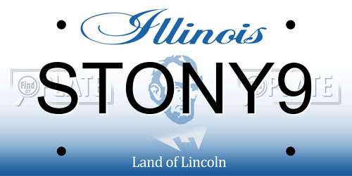 STONY9 Illinois License Plate