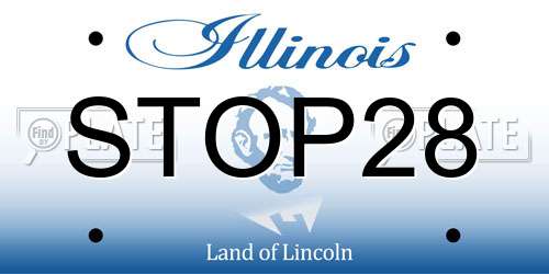 STOP28 Illinois License Plate