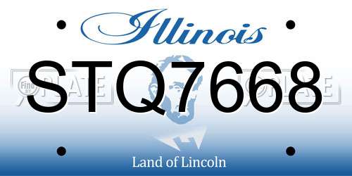 STQ7668 Illinois License Plate