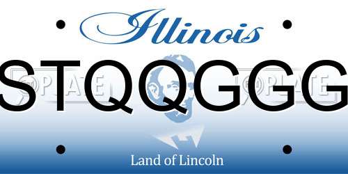 STQQGGG Illinois License Plate
