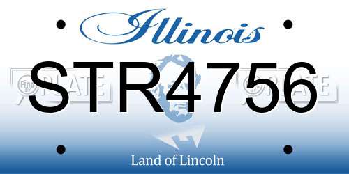 STR4756 Illinois License Plate