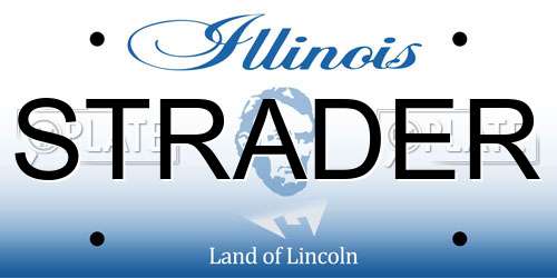 STRADER Illinois License Plate